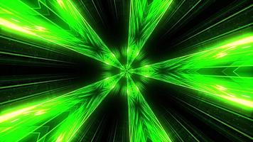 Kaleidoscope Gradient Neon Green Lime Lines Star Rotation video