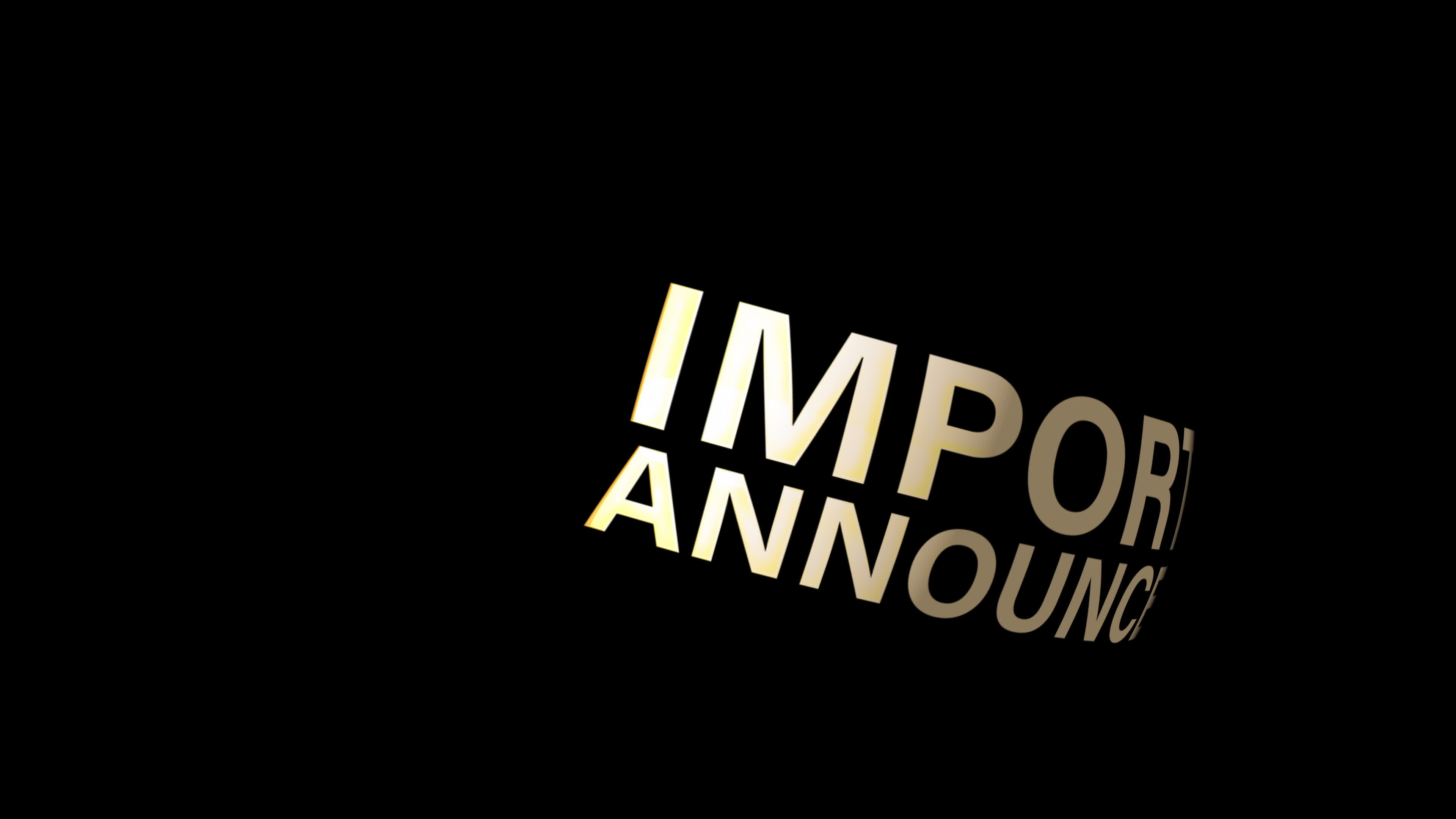 Important Announcement gold text 3D loop rotating animation 2007964 Stock  Video at Vecteezy