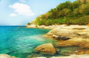 A view of the rocks and trees in Phuket photo