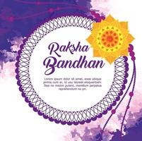 greeting card with decorative rakhi for raksha bandhan vector