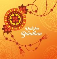 tarjeta de felicitación con rakhi decorativo para raksha bandhan vector