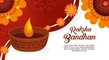 greeting card template for raksha bandhan vector