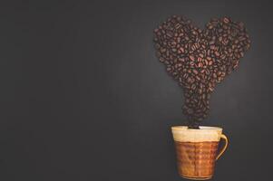 Coffee mug and coffee beans photo