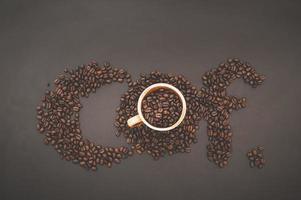 Coffee beans on the table photo