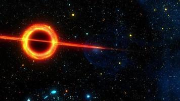 Buco nero supermassiccio luminoso 3d nella galassia di oscurità video