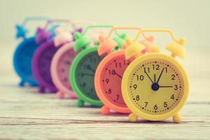 Colorful Alarm clocks photo