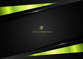 Template Corporate Concept Geometric Triangle green and Black Contrast on Dark Background. vector