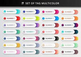 Set of bookmarks, stickers, labels, tags multicoloured rounded geometric circles on white background vector