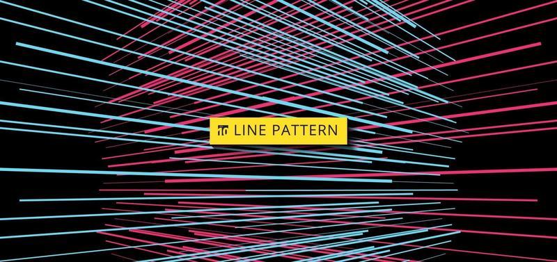 Abstract blue and pink horizontal speed lines pattern perspective on black background