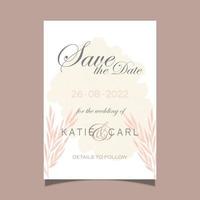 Elegant save the date invitation with hand painted watercolour design vector