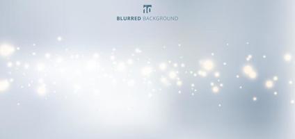 Abstract nature blue color blurred background with circles bokeh and glitter sparkle light.