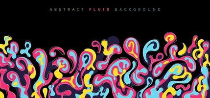 Abstract fluid or liquid colorful splash on black background. vector