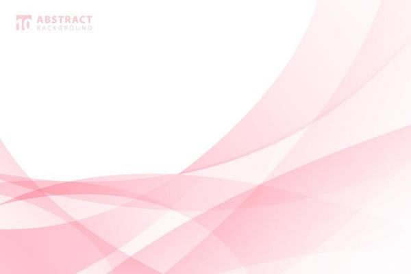 Abstract modern light pink wave element on white background with space for your text.