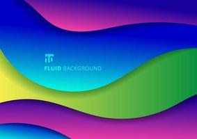 Abstract fluid colorful trendy gradient 3d paper geometric background. vector