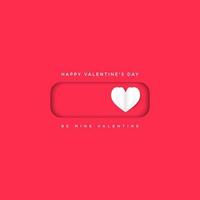 Red happy valentines day greeting banner in papercut style vector