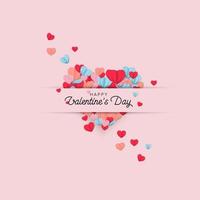 Valentines day greeting post in papercut realistic style vector