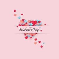 Valentines day greeting post in papercut realistic style vector