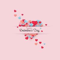 mensaje de felicitación del día de San Valentín en estilo realista papercut vector