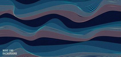 Abstract striped wavy blue wave lines pattern background and texture vector