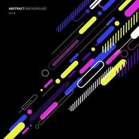 Abstract elements dynamic rounded line diagonal pattern colorful on black background. vector