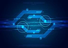 Abstract template technology futuristic geometric circle concept digital innovation blue background. Hi-tech communication vector
