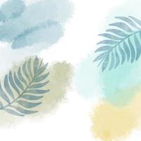 Abstract hand painted watercolour background with leaf elements vector