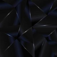 Abstract background black and blue low polygon shape with lighting. Geometric triangle pattern modern style vector