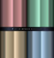 Set of gradient pink, green, blue and gold metallic background and texture vector