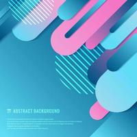 Abstract blue and pink geometric rounded line diagonal dynamic overlapping background vector