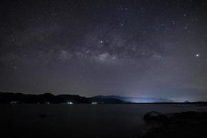 Milky Way and stars over mountains