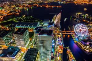 Colorful cityscape at night photo