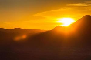 Golden hour on mountains photo