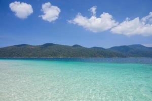 Clear blue water and blue sky photo