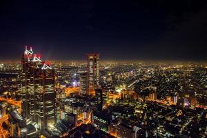 Aerial view of Tokyo at night photo