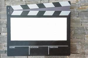 Blank mock up of clapper board photo