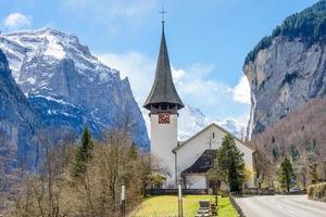 Alpine village, Lauterbrunnen in Switzerland photo