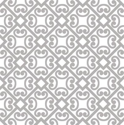 Abstract floral asian ornament. Seamless geometric pattern with swirl line ornament in oriental style.
