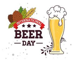 International beer day celebration with beer glass