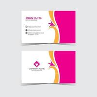 Pink and orange business card design template vector