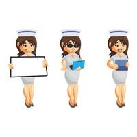 Nurse Woman hospital character set vector