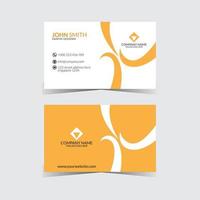 simple orange white business card template vector