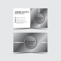 Monochrome metallic mesh business card template vector