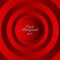 Abstract 3D red circles layer space shadow overlap and dimension background. vector