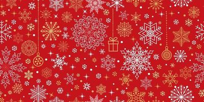 Christmas seamless pattern. Holiday icons and lacy crystal background