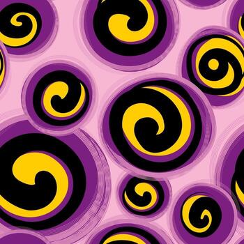 Abstract pattern with round shape forms in retro style. Seamless geometric background vector