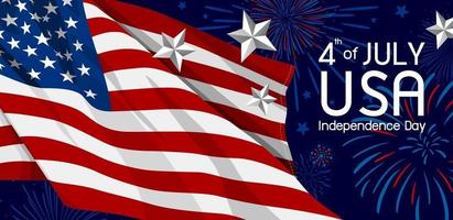 4th of july USA Independence day banner vector illustration