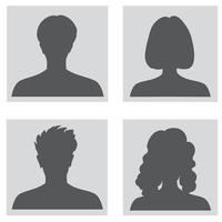 Set of people profile silhouettes. Anonymous portrait shapes vector