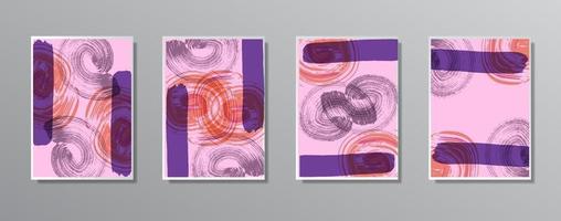 conjunto de ilustraciones en color neutro vintage minimalistas creativas dibujadas a mano vector