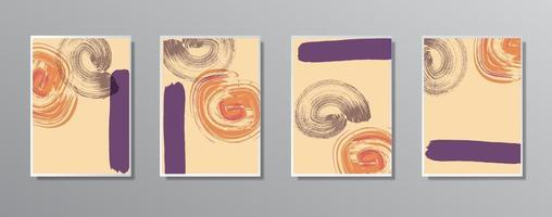 conjunto de ilustraciones en color neutro vintage minimalistas creativas dibujadas a mano, para pared. para tarjeta de regalo, póster en la plantilla de póster de pared, página de destino, ui, ux, coverbook, baner, vector