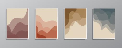 conjunto de ilustraciones en color neutro vintage minimalistas creativas dibujadas a mano, para pared. para tarjeta de regalo, póster en la plantilla de póster de pared, página de destino, ui, ux, coverbook, baner, vector